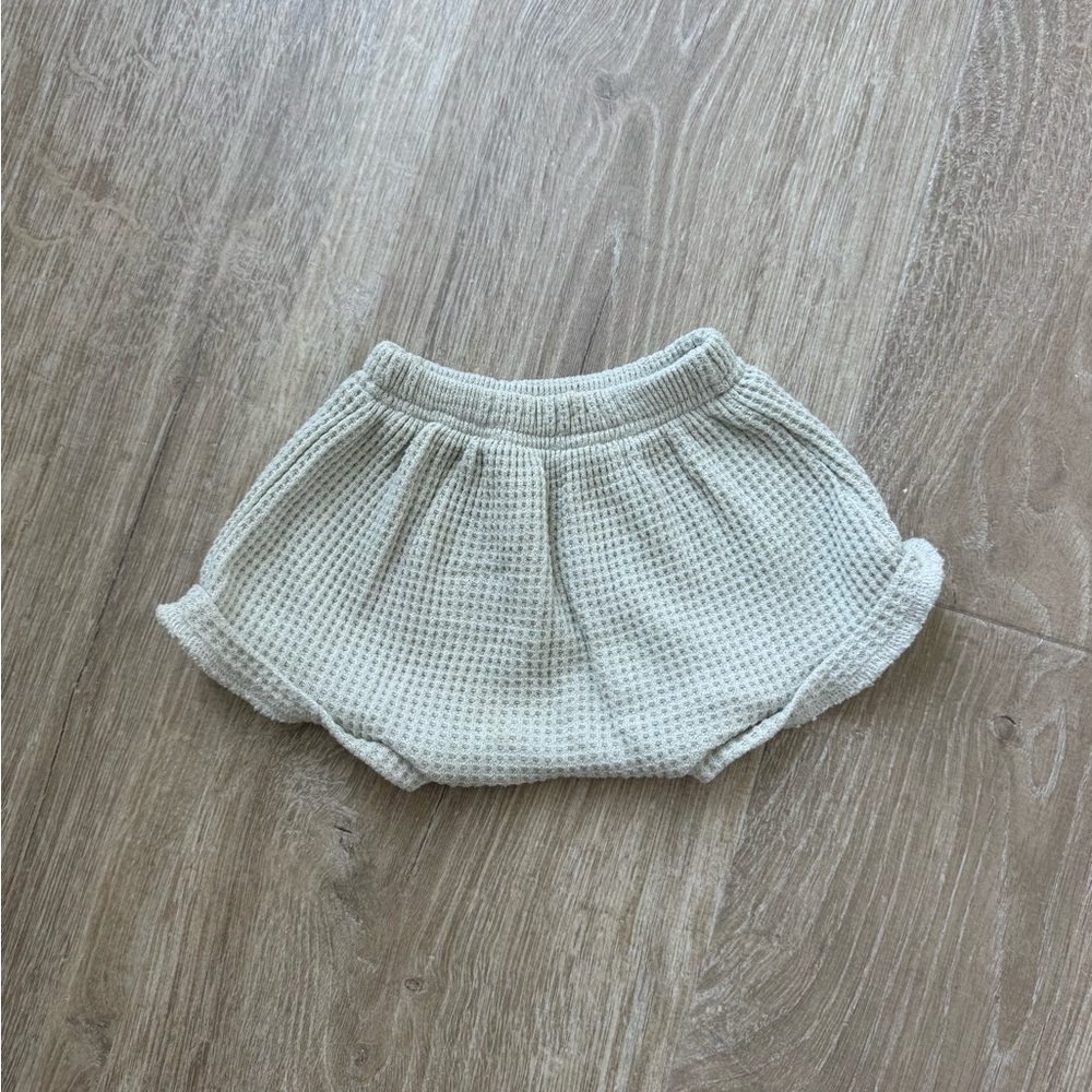 Cream Textured Baby Shorts